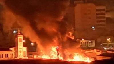 Imagen panorámica del incendio en el mercado Colón de Comayagüela.