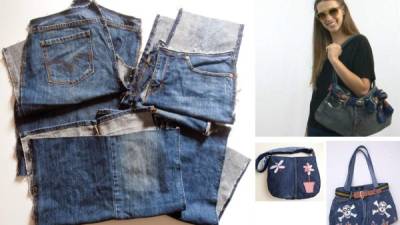 Esos viejos pantalones vaqueros o los que ya no le quedan a tus hijos pueden ser tu fuente de inspiración para hacer cualquier tipo de bolsos.