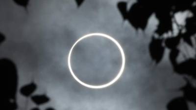 El 'anillo de fuego' observado desde Tamil Nadu, en el sur de India.