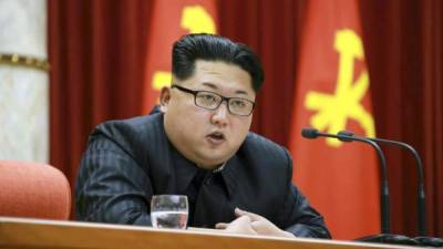 El líder norcoreano Kim Jong-un durante un discurso en Piongyang, Corea del Norte. EFE/Archivo