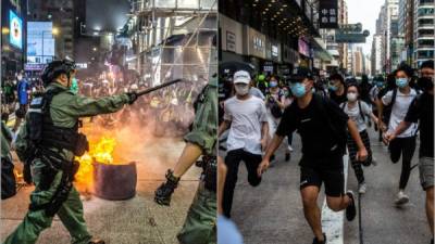 Las protestas volvieron hoy a las calles de Hong Kong para oponerse al debate parlamentario local de una propuesta de ley que podría criminalizar los insultos al himno chino, en un momento en el que Pekín debate otra controvertida ley de seguridad en su parlamento, cuya reunión anual concluye este jueves.