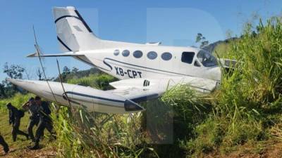 Imagen de la avioneta asegurada en La Mosquitia.