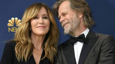 La actriz Felicity Huffman y su esposo, el también actor William H. Macy. Foto archivo AFP.