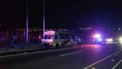 En este bus se conducían los aficionados del Motagua.