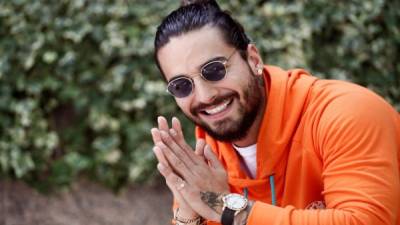 El cantante colombiano Maluma durante la presentación de su tercer disco de estudio, 'F.A.M.E.'. EFE