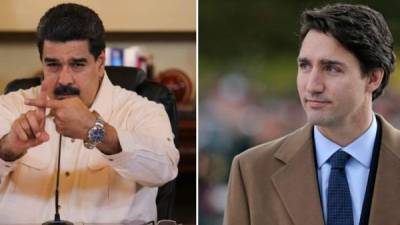 El presidente venezolano, Nicolás Maduro, al lado el jefe de gobierno canadiense Justin Trudeau.