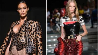 Tom Ford le apuesta al leopardo y Versace al estampado serpiente.