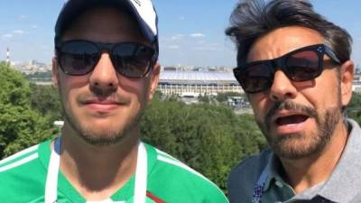Vadhir y su padre, Eugenio Derbez, se encuentran en Rusia para disfrutar del Mundial 2018.