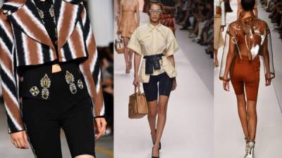 Roberto Cavalli propone boleros y Fendi blusas camiseras estilo Safari para usar con biker corto. Fotos Istock y Pinterest