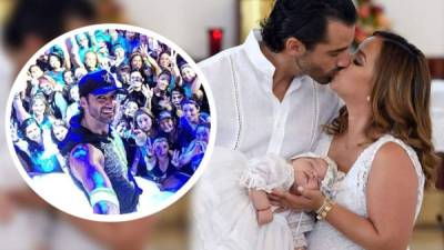 Toni Costa prometido de Adamari López en el bautismo de su pequeña Alaïa la semana pasada en Puerto Rico.