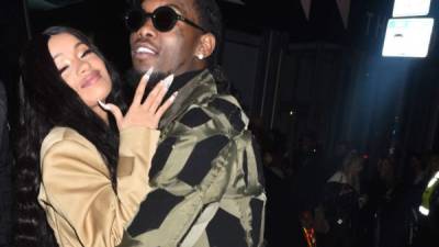 El rapero Offset junto a su esposa Cardi B. Foto archivo Showbiz.