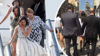 Michelle Obama, de tapas por El Retiro... y sus hijas, de compras.