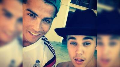 La estrella del Real Madrid, Cristiano Ronaldo, y Justin Bieber.