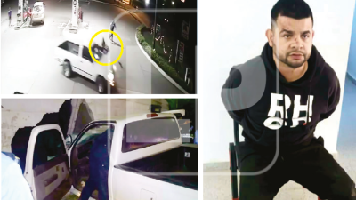 En el video se observa cuando Luis Miguel Peñalva -foto- embiste con su vehículo al policía y luego huye del lugar hasta impactar contra el muro de una escuela.