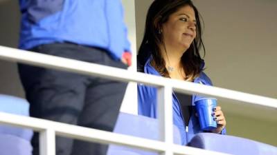 La diputada nacionalista en el juego del domingo en el Estadio Nacional.