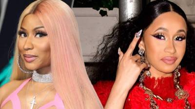 Collage de fotos de Nicki Minaj (i) y Cardi B (d).