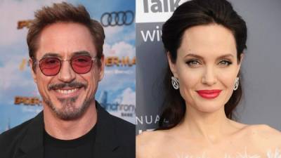 Collage de los actores Robert Downey Jr. y Angelina Jolie. Fotos archivos.