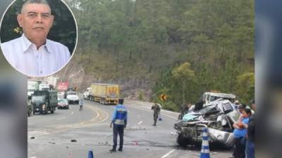 El accidente se dio en plena carretera CA-5 y el tráfico se ha congestionado. En la imagen aparece Carlos Roberto Aguilera Mendoza, comisionado en retiro de la Policía.