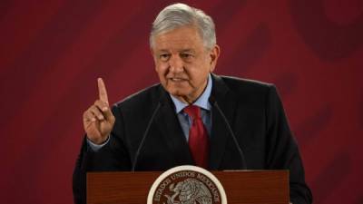 El Presidente de México Andrés Manuel López Obrador en su conferencia de prensa este jueves.