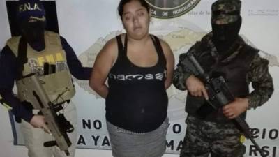 María Paola López Cadoza, supuesta miembro de la mara 18 fue capturada en Tegucigalpa.