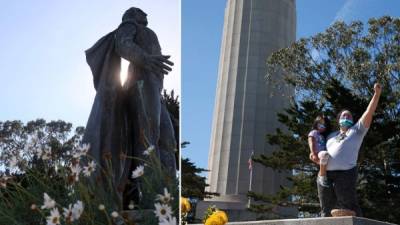El monumento había sido vandalizado tres veces en la última semana. Fotos: Twitter.