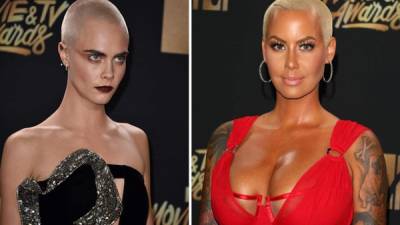 Cara Delevingne y Amber Rose, dos maneras de lucir el corte rapa.