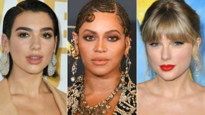 Dua Lipa, Beyoncé y Taylor Swift. Foto AFP