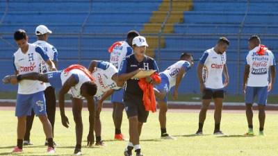 El combinado catracho busca llegar de la mejor manera al encuentro. Foto entrenamiento del martes.