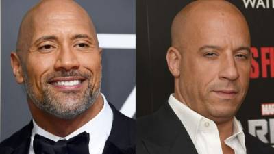 Dwayne Johnson y Vin Diesel (d)// Fotos archivos.