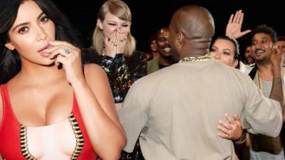 Taylor Swift y Kanye West y Kim Kardashian.