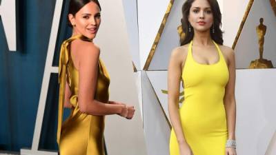 Eiza González hizo de su debut en los Óscar algo inolvidable en 2018 con aquel infame vestido amarillo, dos años después la mexicana se aseguró de brillar en las fiestas de los premios de La Academia con un sensual vestido de seda en color dorado.