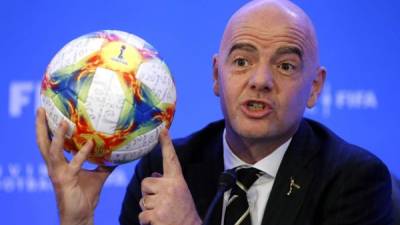 Gianni Infantino habló del tema en conferencia de prensa en Miami. Foto AFP