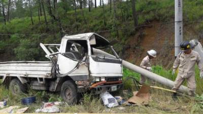 Accidente vial en Honduras en donde perdió la vida Gustavo Adolfo Días Carías (55).