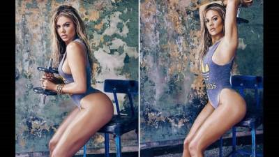 Khloé Kardashian en su sesión fotográfica para la revista Complex.