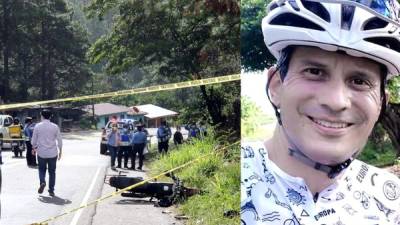 El cuerpo del abogado Armando José Aguilar Arias quedó tirado en la orilla de la carretera. Al igual que la moto del conductor.