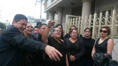 Protesta de los abogados en el Juzgado de Letras de lo Penal de la Sección Judicial de Tegucigalpa.