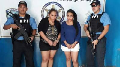 Las sospechosas Yaneth Abarca Valladares y Alejandra Abarca Valladares.