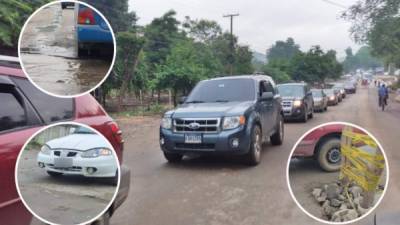 La carretera en el desvío hacia Jucutuma y Ticamaya desde el bulevar del este de San Pedro Sula año con año se vuelve en un dolor de cabeza para los pobladores de las colonias y residenciales recién edificadas en el sector debido a los baches que se forman. Sin embargo, tras el paso de los huracanes Eta y Iota dicha calle colapsó y está generando serios daños en vehículos y accidentes de tránsito.