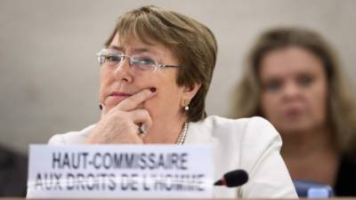 Expresidenta de Chile Michelle Bachelet, actual alta comisionada de Derechos Humanos de la ONU. AFP