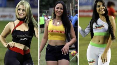 Bellas chicas han adornado los partidos pendientes Marathón-Juticalpa y Platense-Real España, correspondientes ambos a la cuarta jornada.