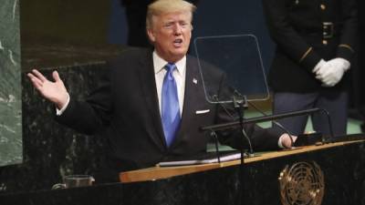 El presidente estadounidense Donald J. Trump pronuncia un discurso durante la Asamblea General de la ONU. EFE