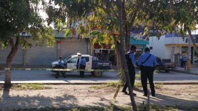 Una patrulla policial resguardó la escena de crimen.