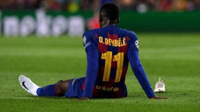 Ousmane Dembélé estará diez semanas de baja y se perderá el clásico contra el Real Madrid, programado para el 18 de diciembre. Foto AFP
