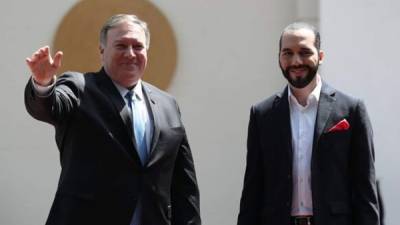 Mike Pompeo se reune con Nayib Bukele en El Salvador.