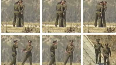Las cámaras de vigilancia surcoreanas captaron el momento en que los soldados de Corea del Norte tuvieron 'un gesto de amor' durante sus labores en la frontera de ambos países.