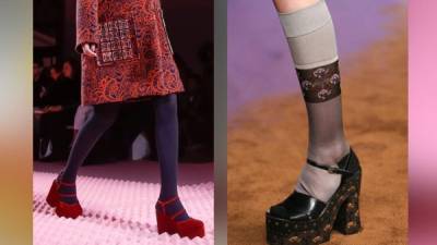 En las últimas colecciones se aprecia la influencia de la moda setentera no solo en el vestir también en el calzado.
