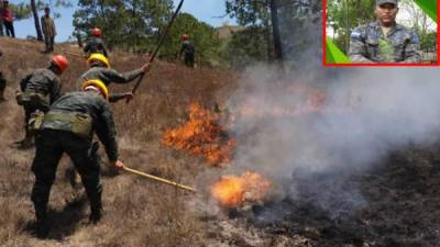 El incendio forestal en la Montaña de Uyuca, oriente de la capital hondureña.