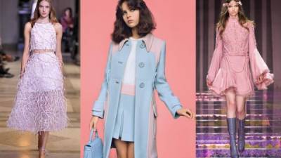 El rosa cuarzo y el azul Serenity se combinan a la perfección, pero firmas como Chanel y Prada, entre otras, se han arriesgado a mezclarlo con otros tonos y en diversas texturas. Dale click a la fotogalería y descubre sus propuestas.