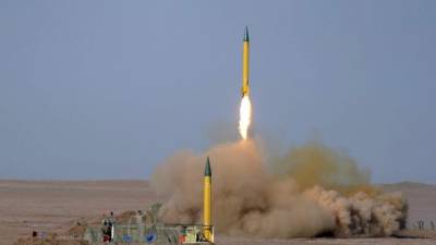Maniobras de la Fuerza Aeroespacial de los Guardianes de la Revolución en el desierto iraní, para probar difrentes tipos de misiles de fabricación nacional. EFE/Archivo