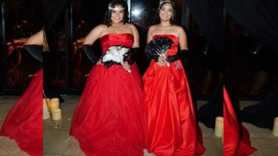 Las quinceañeras lucieron vaporosos vestidos rojos al estilo de “El gran Gatsby”.